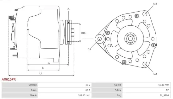 Generator 12 V AS-PL A0615PR Bild Generator 12 V AS-PL A0615PR