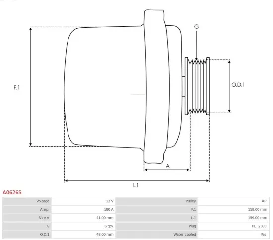 Generator 12 V AS-PL A0626S Bild Generator 12 V AS-PL A0626S