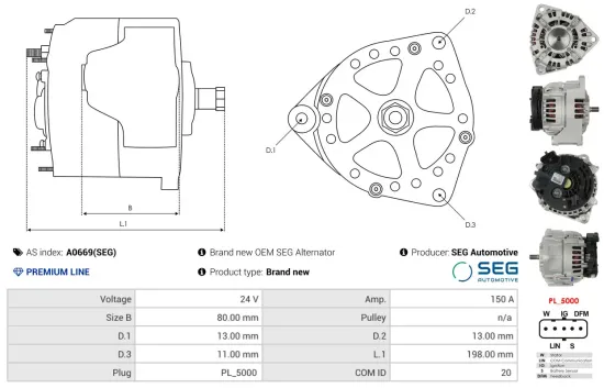 Starter 12 V 1,7 kW AS-PL S0395(SEG) Bild Starter 12 V 1,7 kW AS-PL S0395(SEG)