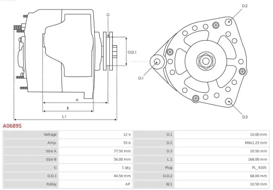 Generator 12 V AS-PL A0689S Bild Generator 12 V AS-PL A0689S