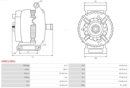 Generator 12 V AS-PL A0821(SEG) Bild Generator 12 V AS-PL A0821(SEG)
