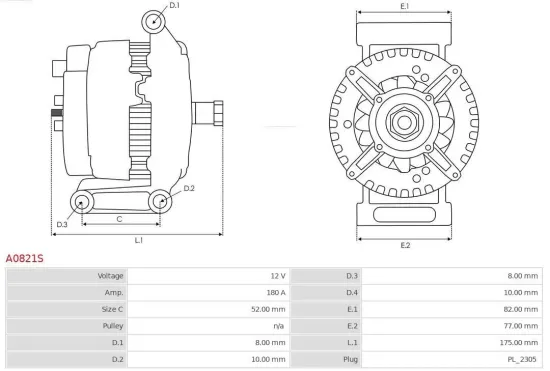 Generator 12 V AS-PL A0821S Bild Generator 12 V AS-PL A0821S