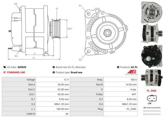 Generator 12 V AS-PL A0969S Bild Generator 12 V AS-PL A0969S