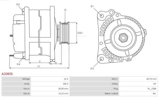 Generator 12 V AS-PL A2083S Bild Generator 12 V AS-PL A2083S