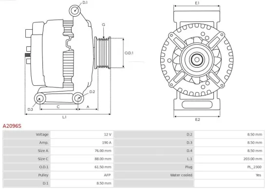 Generator 12 V AS-PL A2096S Bild Generator 12 V AS-PL A2096S