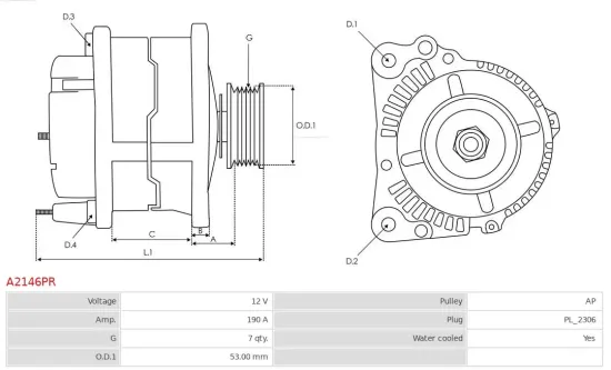 Generator 12 V AS-PL A2146PR Bild Generator 12 V AS-PL A2146PR