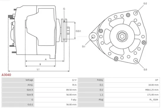 Generator 12 V AS-PL A3040 Bild Generator 12 V AS-PL A3040