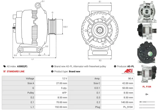 Generator 12 V AS-PL A0336 Bild Generator 12 V AS-PL A0336