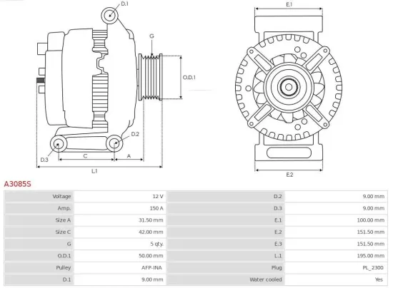 Generator 12 V AS-PL A3085S Bild Generator 12 V AS-PL A3085S