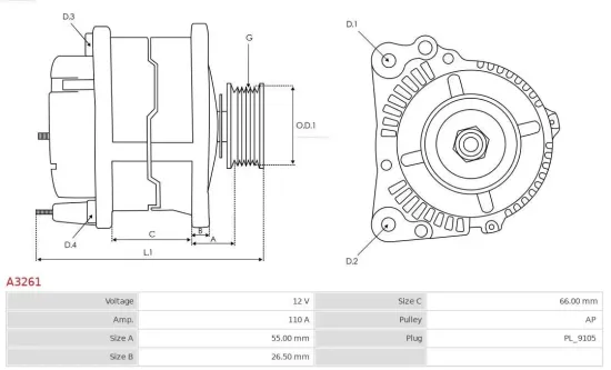 Generator 12 V AS-PL A3261 Bild Generator 12 V AS-PL A3261