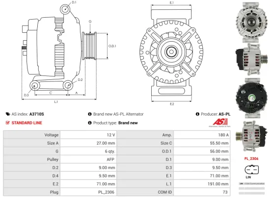 Generator 12 V AS-PL A3710S Bild Generator 12 V AS-PL A3710S
