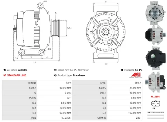 Generator 12 V AS-PL A3850S Bild Generator 12 V AS-PL A3850S