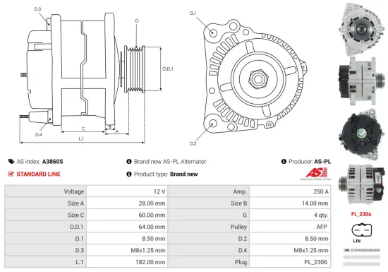Generator 12 V AS-PL A3860S Bild Generator 12 V AS-PL A3860S