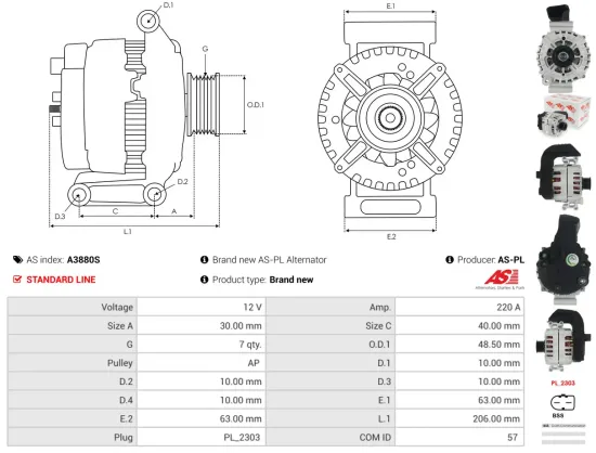 Generator 12 V AS-PL A3880S Bild Generator 12 V AS-PL A3880S
