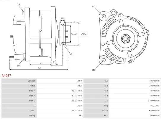 Generator 24 V AS-PL A4037 Bild Generator 24 V AS-PL A4037
