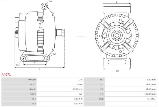 Generator 12 V AS-PL A4071 Bild Generator 12 V AS-PL A4071