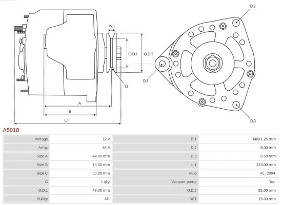 Generator 12 V AS-PL A5018 Bild Generator 12 V AS-PL A5018