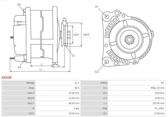 Generator 12 V AS-PL A5028 Bild Generator 12 V AS-PL A5028