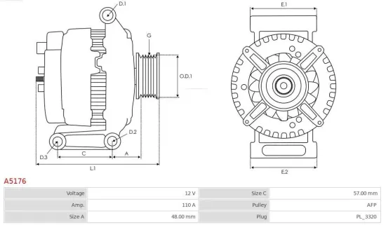 Generator 12 V AS-PL A5176 Bild Generator 12 V AS-PL A5176