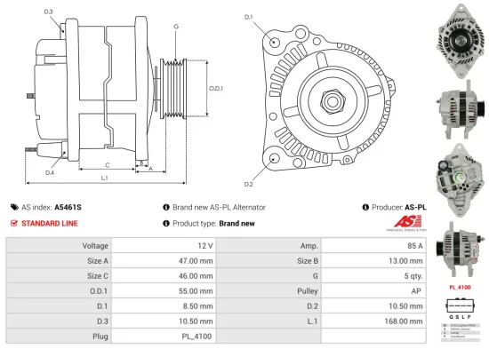 Generator 12 V AS-PL A0067(SEG) Bild Generator 12 V AS-PL A0067(SEG)