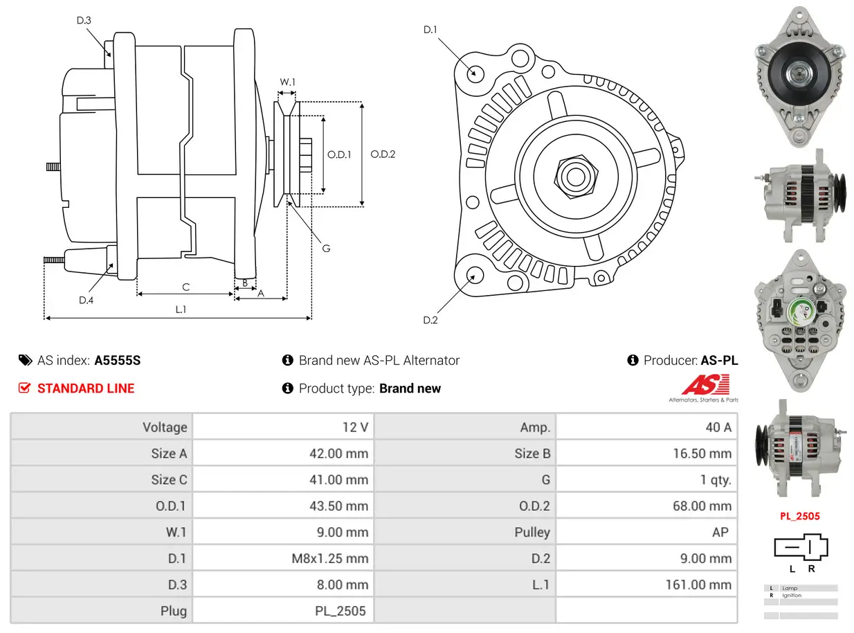 Starter 12 V 1,8 kW AS-PL S6210(DENSO)
