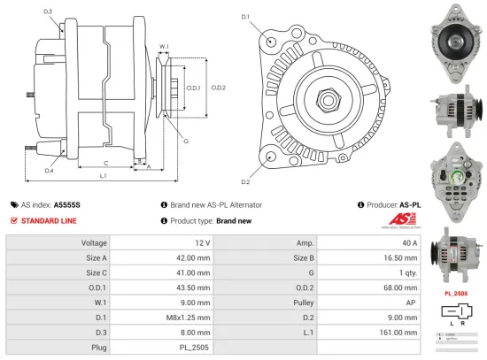 Starter 12 V 1,8 kW AS-PL S6210(DENSO) Bild Starter 12 V 1,8 kW AS-PL S6210(DENSO)