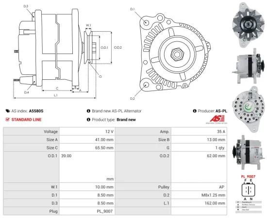 Generator 12 V AS-PL A5580S Bild Generator 12 V AS-PL A5580S