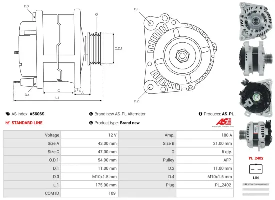 Generator 12 V AS-PL A5606S Bild Generator 12 V AS-PL A5606S