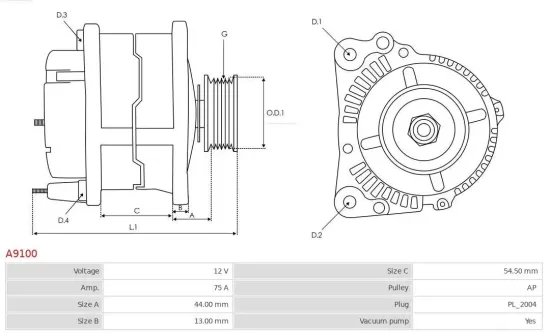 Generator 12 V AS-PL A9100 Bild Generator 12 V AS-PL A9100
