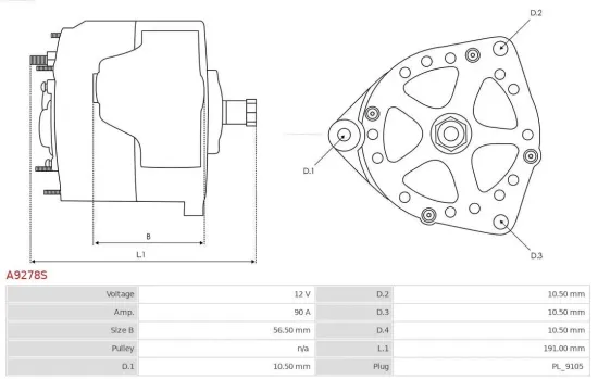 Generator 12 V AS-PL A9278S Bild Generator 12 V AS-PL A9278S