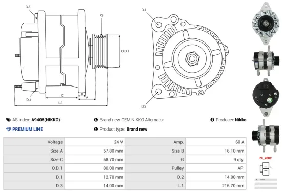 Generator 12 V AS-PL A5226(MITSUBISHI) Bild Generator 12 V AS-PL A5226(MITSUBISHI)