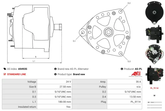 Generator 12 V AS-PL A6847S Bild Generator 12 V AS-PL A6847S