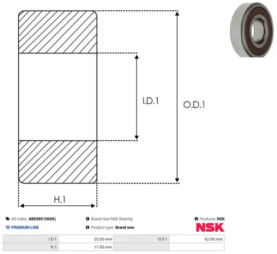 Lager AS-PL ABE9051(NSK) Bild Lager AS-PL ABE9051(NSK)