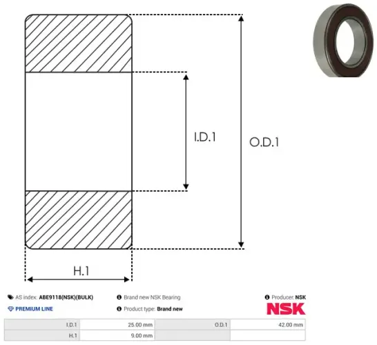 Lager AS-PL ABE9118(NSK)(BULK) Bild Lager AS-PL ABE9118(NSK)(BULK)