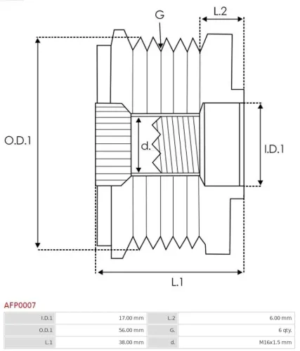 Generatorfreilauf AS-PL AFP0007 Bild Generatorfreilauf AS-PL AFP0007