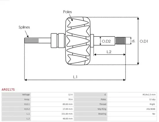 Generator 12 V AS-PL A6027PR Bild Generator 12 V AS-PL A6027PR