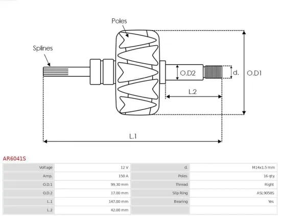 Generator 12 V AS-PL A2102S Bild Generator 12 V AS-PL A2102S