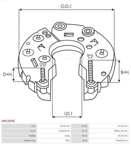 Gleichrichter, Generator AS-PL ARC0005 Bild Gleichrichter, Generator AS-PL ARC0005