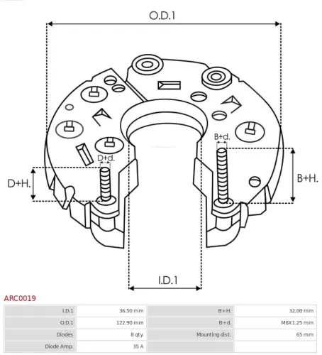 Gleichrichter, Generator AS-PL ARC0019 Bild Gleichrichter, Generator AS-PL ARC0019