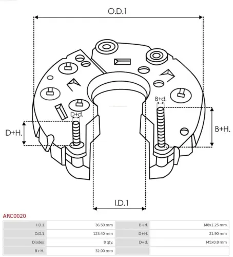 Gleichrichter, Generator AS-PL ARC0020 Bild Gleichrichter, Generator AS-PL ARC0020