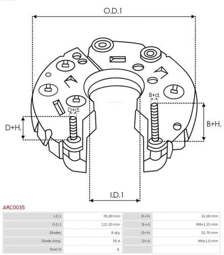 Gleichrichter, Generator AS-PL ARC0035 Bild Gleichrichter, Generator AS-PL ARC0035