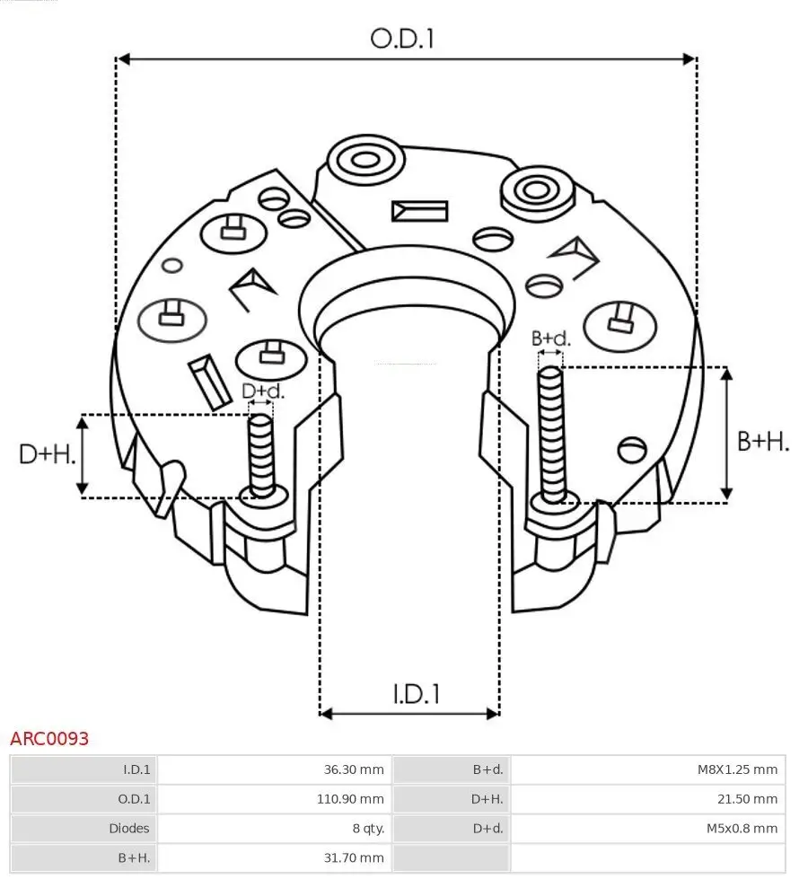 Gleichrichter, Generator AS-PL ARC0093 Bild Gleichrichter, Generator AS-PL ARC0093