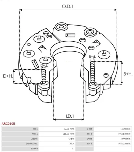 Gleichrichter, Generator AS-PL ARC0105 Bild Gleichrichter, Generator AS-PL ARC0105