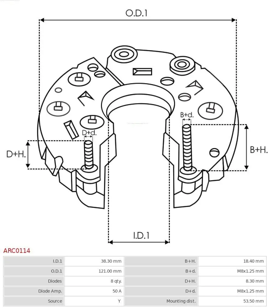 Gleichrichter, Generator AS-PL ARC0114 Bild Gleichrichter, Generator AS-PL ARC0114