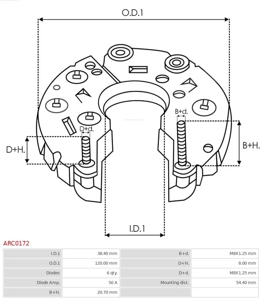 Gleichrichter, Generator AS-PL ARC0172 Bild Gleichrichter, Generator AS-PL ARC0172