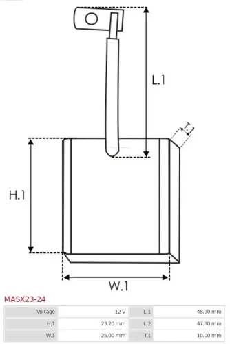 Kohlebürste, Starter 12 V AS-PL MASX23-24 Bild Kohlebürste, Starter 12 V AS-PL MASX23-24