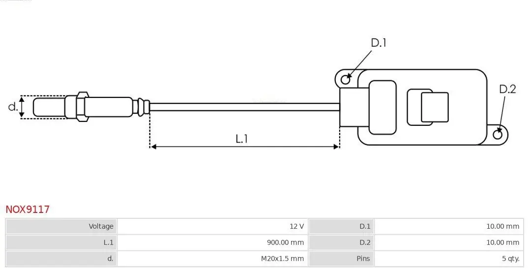 NOx-Sensor, Harnstoffeinspritzung 12 V AS-PL NOX9117 Bild NOx-Sensor, Harnstoffeinspritzung 12 V AS-PL NOX9117