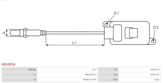 NOx-Sensor, Harnstoffeinspritzung 12 V AS-PL NOX9254 Bild NOx-Sensor, Harnstoffeinspritzung 12 V AS-PL NOX9254