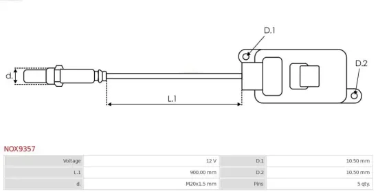 NOx-Sensor, Harnstoffeinspritzung 12 V AS-PL NOX9357 Bild NOx-Sensor, Harnstoffeinspritzung 12 V AS-PL NOX9357