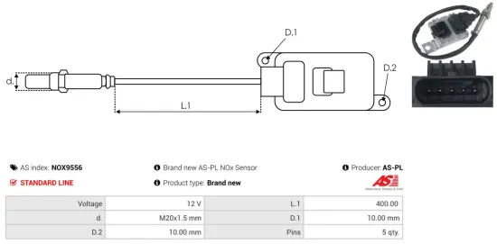 NOx-Sensor, Harnstoffeinspritzung 12 V AS-PL NOX9556 Bild NOx-Sensor, Harnstoffeinspritzung 12 V AS-PL NOX9556